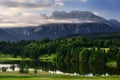 Geroldsee lake during morning sunrise, Bavarian Alps, Bavaria, Germany. Royalty Free Stock Photo