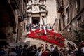 Gerona, flower decoration on the stairs of Pujada de Sant DomÃÂ¨nec Royalty Free Stock Photo