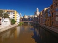 Gerona old town with Onyar river Royalty Free Stock Photo