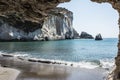 Gerontas beach at Milos island, Cyclades, Greece Royalty Free Stock Photo