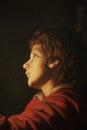 Gerrit van Honthorst. Childhood of Christ, circa 1620. Fragment: portrait of the boy Jesus. The collection of the Hermitage