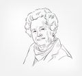 Gertrude Belle Elion was an American biochemist and pharmacologist scientist vector sketch illustration Royalty Free Stock Photo