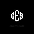 GES letter logo design with polygon shape. GES polygon and cube shape logo design. GES hexagon vector logo template white and Royalty Free Stock Photo