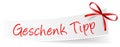 Geschenk Tipp Gift tip german with bow and text box vector isolated Royalty Free Stock Photo