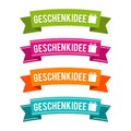 Geschenkidee Banner auf weiÃÅ¸en Hintergrund