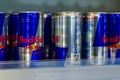 Geseke, Germany - August 07, 2021: Red Bull Energy Drink for sale in the store