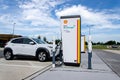 Geseke, Germany - August 15, 2021: Shell Recharge Electric Vehicle Charging Royalty Free Stock Photo