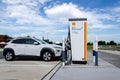Geseke, Germany - August 15, 2021: Shell Recharge Electric Vehicle Charging