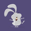 Funny cartoon rabbit is a creepy mummy