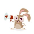 cartoon rabbit with megaphone