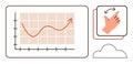Gesture-Controlled Data Interaction with Rising Graph Trend for Analysis and Cloud Integration Royalty Free Stock Photo