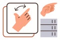 Gesture Controls and Interface Elements Depicting Swiping and Pointing Interactions Royalty Free Stock Photo