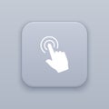 Gesture double click gray vector button with white icon