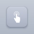 Gesture double click gray vector button with white icon