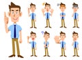 Gesture and facial expression of businessman _ 9 kinds