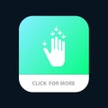 Gesture, Hand, Arrow, Down Mobile App Button. Android and IOS Glyph Version Royalty Free Stock Photo