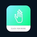 Gesture, Hand, Arrow, Down Mobile App Button. Android and IOS Line Version Royalty Free Stock Photo
