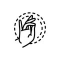 Gesture of the hand of Jesus Christ line color icon. Isolated vector element.