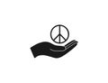 Gesture, hand, peace icon. Vector illustration. Flat design. Royalty Free Stock Photo