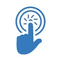 Gesture, hand, touch icon. Blue vector design Royalty Free Stock Photo