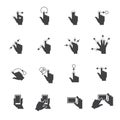 Gesture icons for touch devices