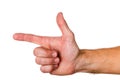 Gesture - index finger up, indicating the direction of movement, indicates something important Royalty Free Stock Photo