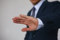 Gesture male hand rejection says no male Royalty Free Stock Photo