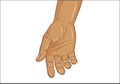 Gesture open palm. Hand gives or receives. Vector illustration on white background.