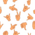 Gesture pattern, cartoon style Royalty Free Stock Photo