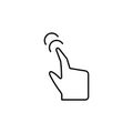 Gesture, push, finger icon. Element of corruption icon. Thin line icon on white background