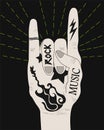 Gesture rock music flour fingers