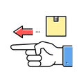 gesture show delivery direction color icon vector illustration Royalty Free Stock Photo