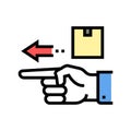 gesture show delivery direction color icon vector illustration Royalty Free Stock Photo