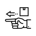gesture show delivery direction line icon vector illustration Royalty Free Stock Photo