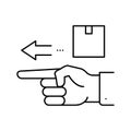 gesture show delivery direction line icon vector illustration Royalty Free Stock Photo