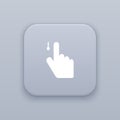 Gesture slide down gray vector button with white icon