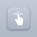 Gesture slide, Gesture touch slide, gray vector button with whit