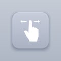 Gesture slide, gray vector button with white icon