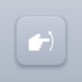 Gesture slide up gray vector button with white icon