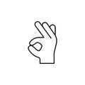 Gesture, stars, good, perfect outline icon. Element of simple icon for website, web design, mobile app, info graphics. Signs and