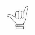 Gesture surfer icon, outline style