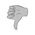 Gesture thumbs down icon, black monochrome style