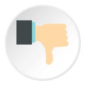 Gesture thumbs down icon, flat style Royalty Free Stock Photo