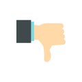 Gesture thumbs down icon, flat style Royalty Free Stock Photo