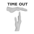 Gesture of a time out.Basketball single icon in monochrome style vector symbol stock illustration web. Royalty Free Stock Photo