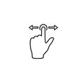 Gesture touch slide vector icon, Gesture slide line icon