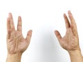The gesture of two hands asking for help while drowning Royalty Free Stock Photo