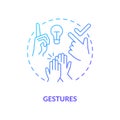 Gestures blue gradient concept icon Royalty Free Stock Photo