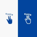 Gestures, Hand, Mobile, Touch Line and Glyph Solid icon Blue banner Line and Glyph Solid icon Blue banner Royalty Free Stock Photo