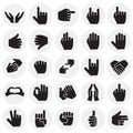 Gestures icon set on circles background for graphic and web design, Modern simple vector sign. Internet concept. Trendy symbol for Royalty Free Stock Photo
